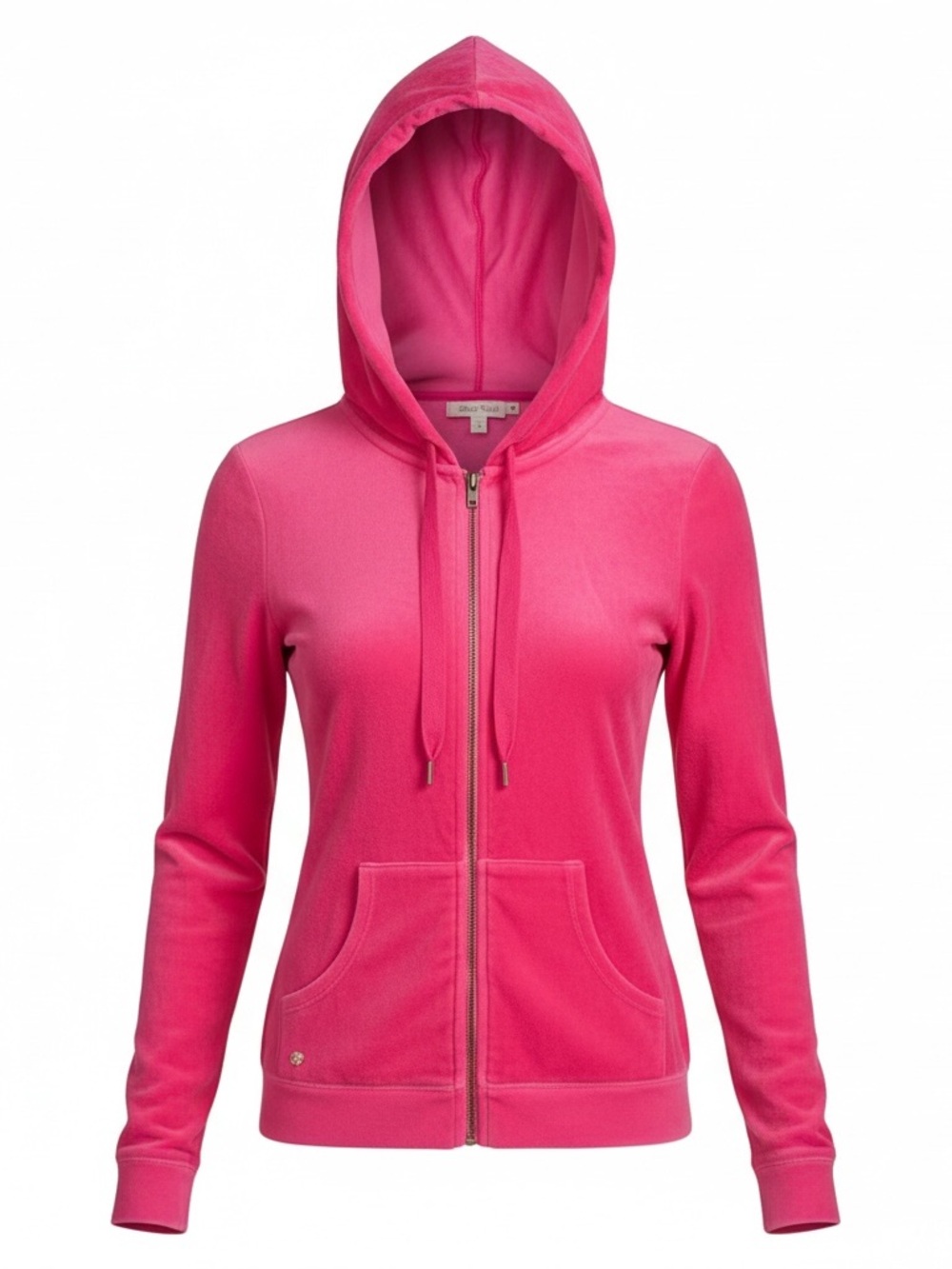 Lilly Pulitzer Hot Pink Velour Full-Zip Hoodie Size Medium